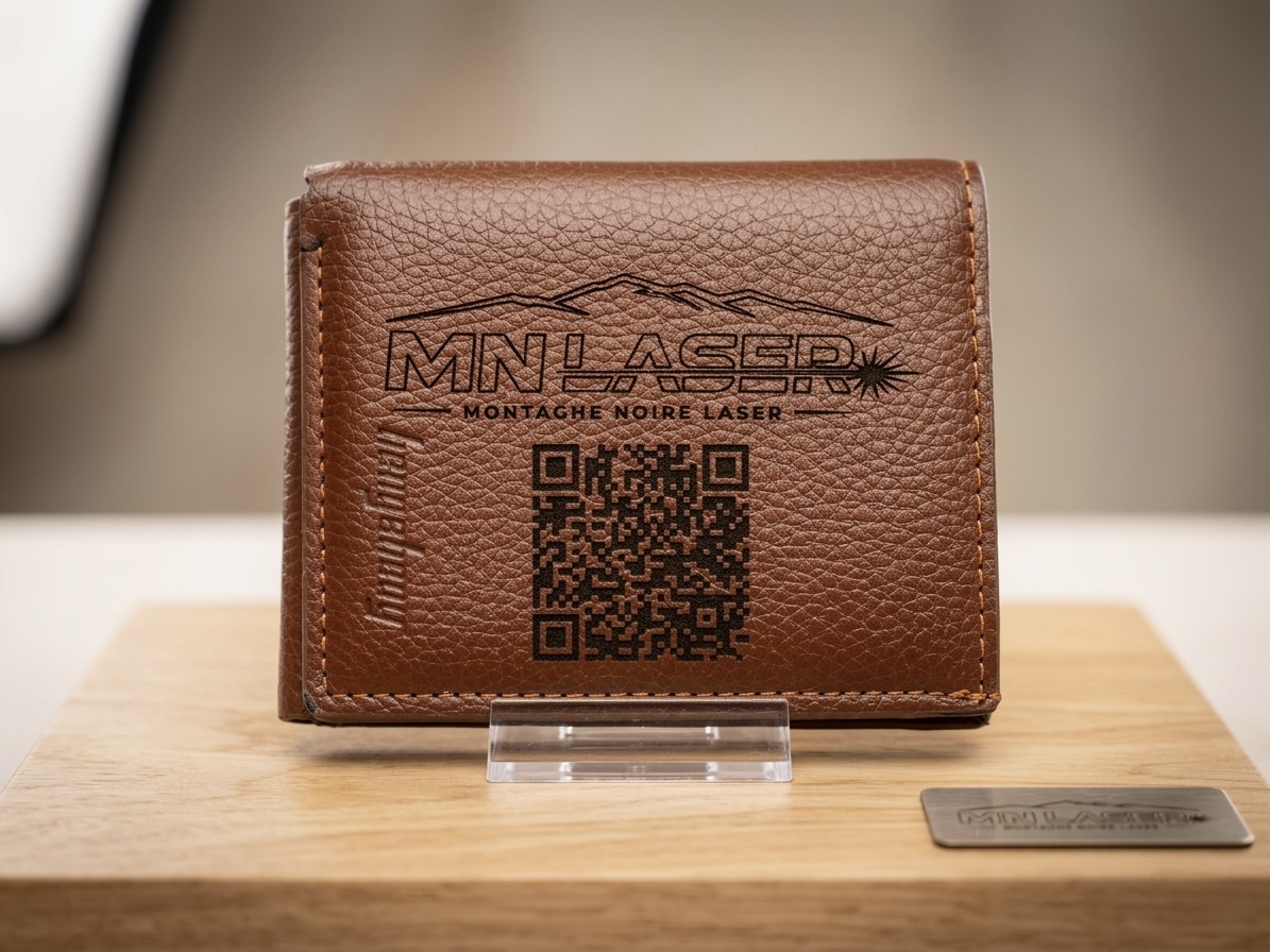 Portefeuille cuir personnalisé gravure laser - cadeau homme original